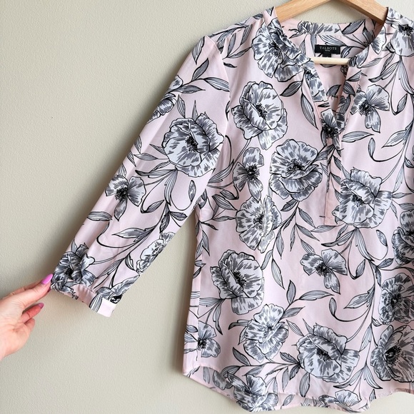 Talbots Floral Three-Quarter Sleeve Blouse - Picture 7 of 15